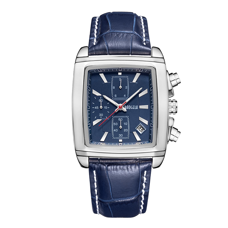 Baogela Rectangle DIAL STRAP LETTRAGE DE TRAPHIDE MEN FORME CASBOST CASCHIER CHRONOGRAPHIQUE Quartz MONTRE MAN WRISTWATCH MONTRE RELOJ часы мжж 22607